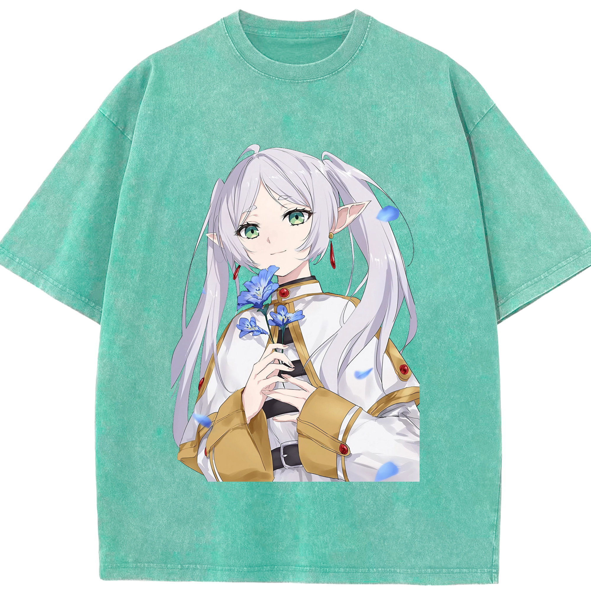 （画像用） 葬送のフリーレン Frieren 綿100% ヴィンテージ風 半袖Tシャツ（フロントプリント）